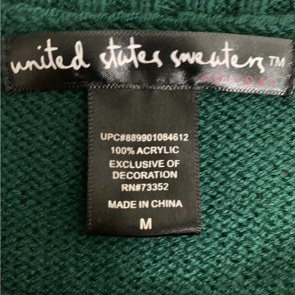 Ugly Christmas Sweater Women’s Medium Elf Bells PomPoms Long Costume Party Green - Picture 7 of 10